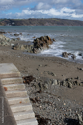 Hannafore beach West Looe Cornwall in winter sunshine photo