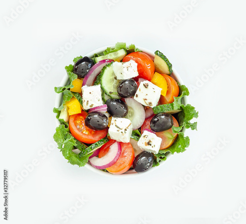 Green salad with tomato and fresh vegetables