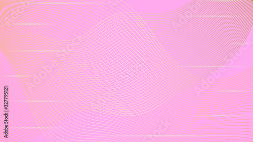 Abstract line curve pattern on the pink color background.