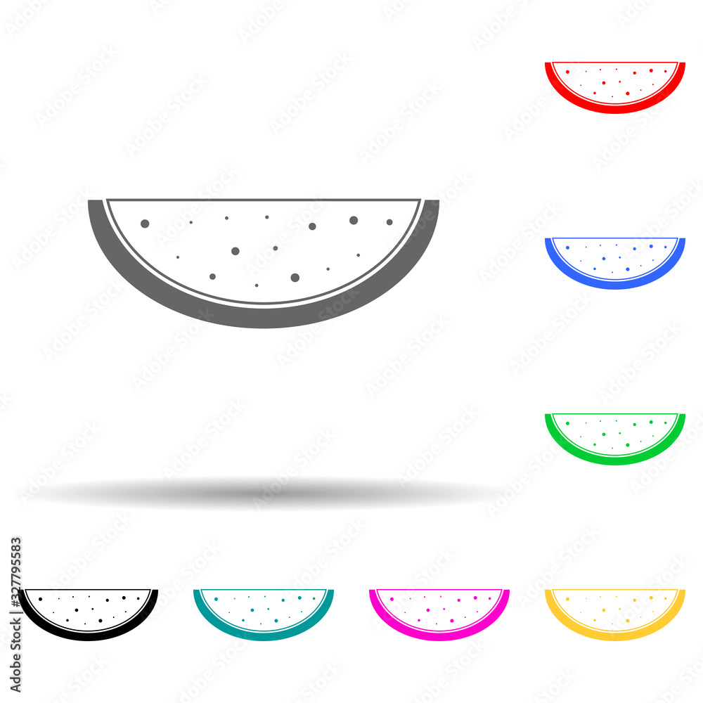 piece of watermelon multi color style icon. Simple glyph, flat vector of summer pleasure icons for ui and ux, website or mobile application piece of watermelon multi color style icon. Simple glyph, flat vector of summer pleasure icons for ui and ux, website or mobile application