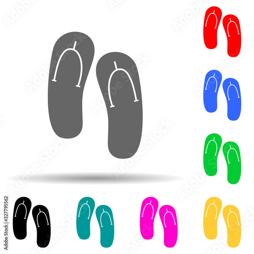 flip-flops multi color style icon. Simple glyph, flat vector of summer pleasure icons for ui and ux, website or mobile application