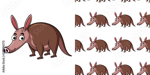 Seamless background design with cute tapir