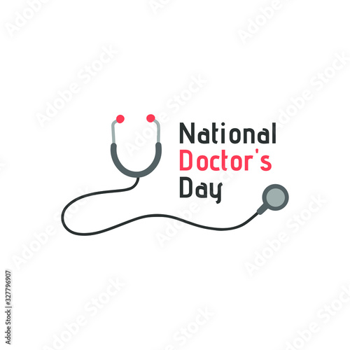 National doctor's day greeting card with a stethoscope. 