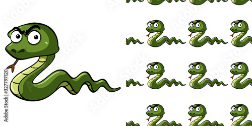 Seamless background design with angry snake