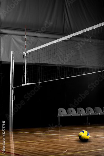 Empty professional volleyball court