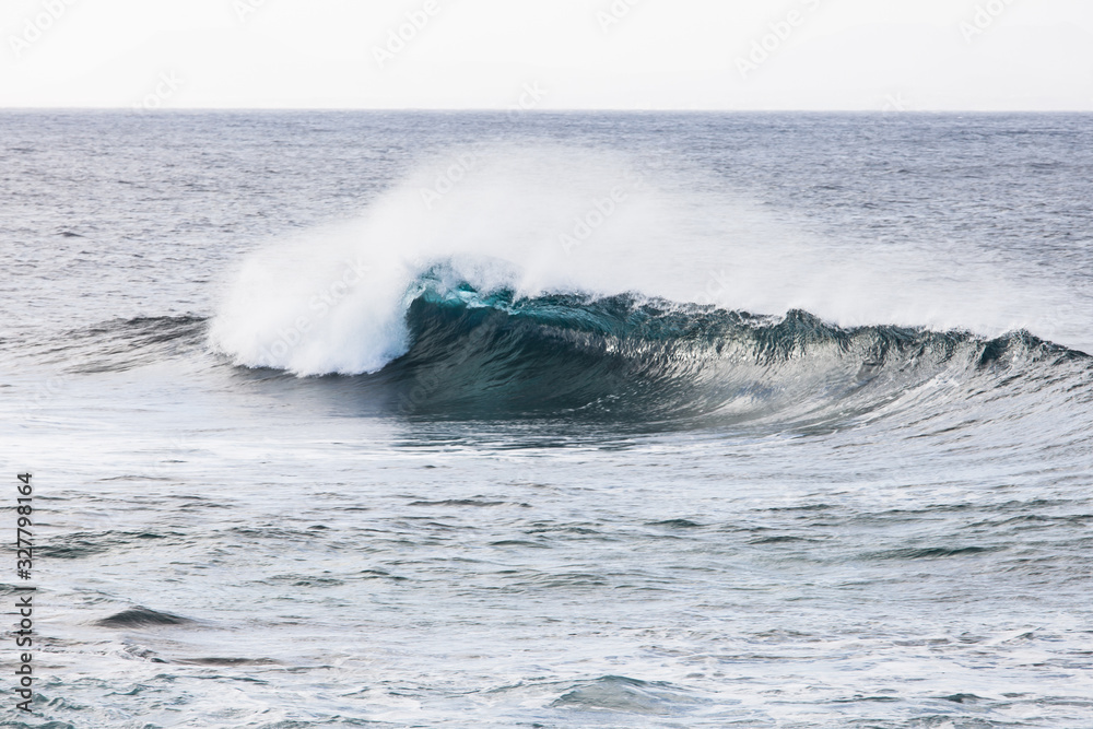 Big powerful ocean waves. Abstract natural background