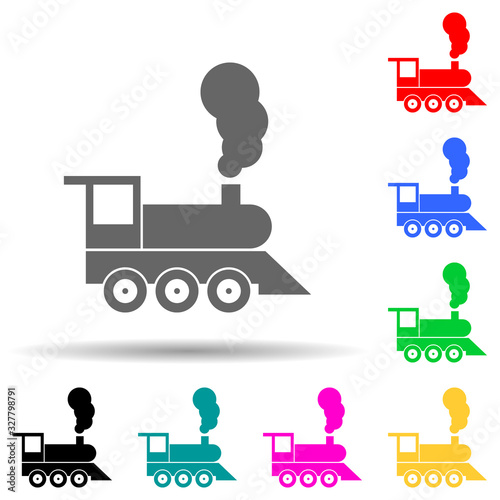 locomotive multi color style icon. Simple glyph, flat vector of transport icons for ui and ux, website or mobile application