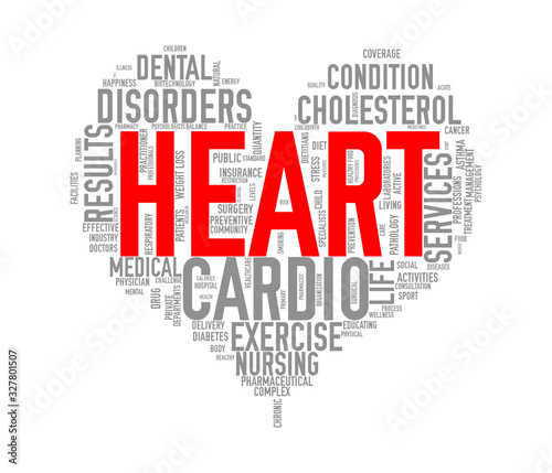 Wordcloud healthcare heart concept heart
