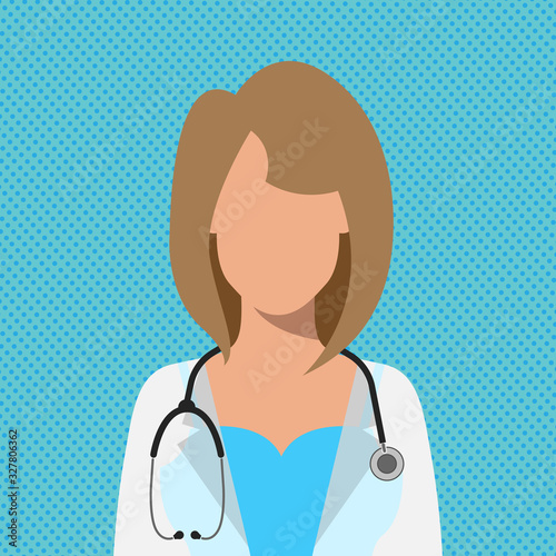 sexy nurse doctor on a blue background. vector illustration
