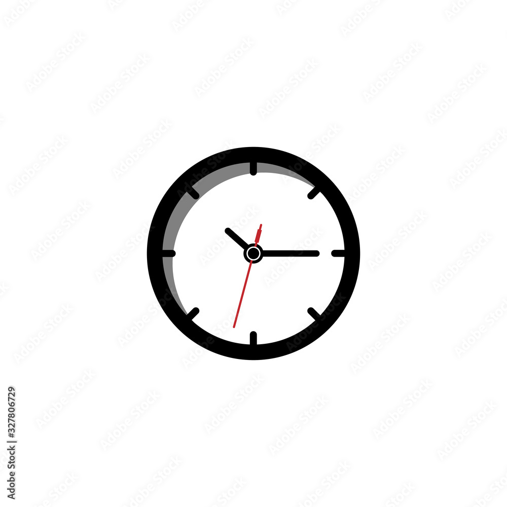 Clock icon. watch, vector illustration flat design Clock icon. watch, vector illustration flat design