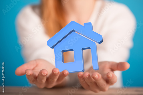 digital small house with a roof concept.