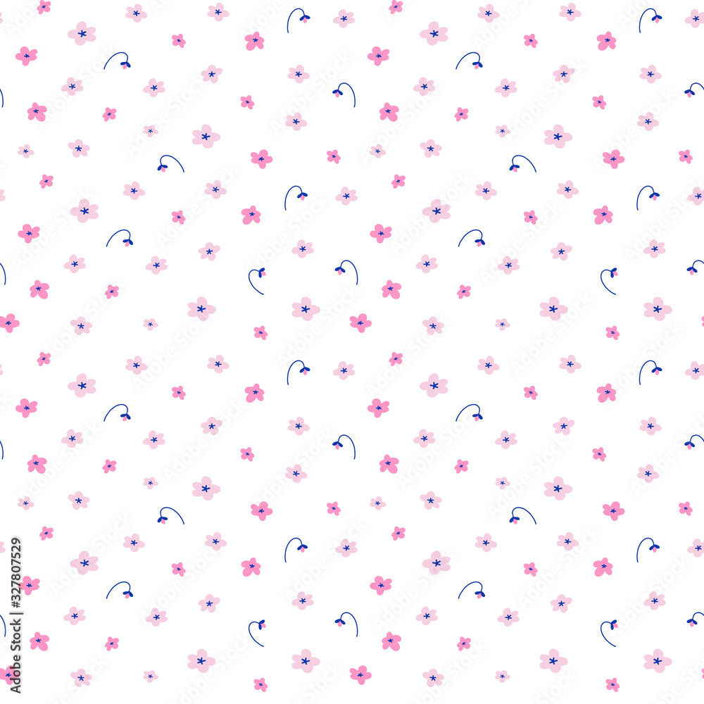 Simple flower pattern. Floral seamless background for textile print or wrapping paper