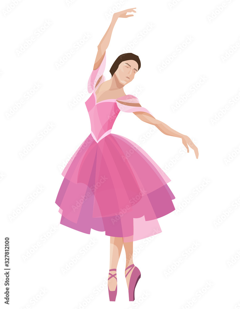 Dancing ballerina. Beautiful dancer in pink dress. Dancing ballerina. Beautiful dancer in pink dress.
