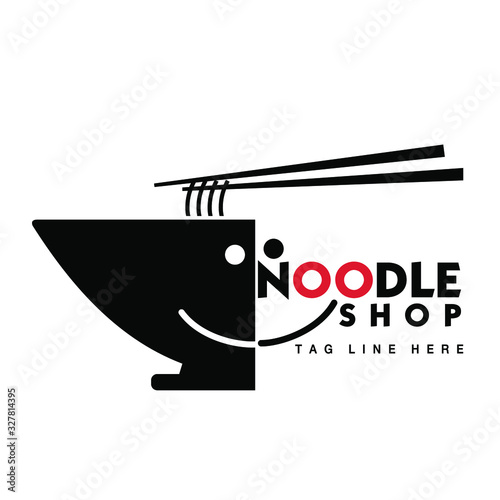 Restaurant Food Ramen Noodle Logo Vector Template