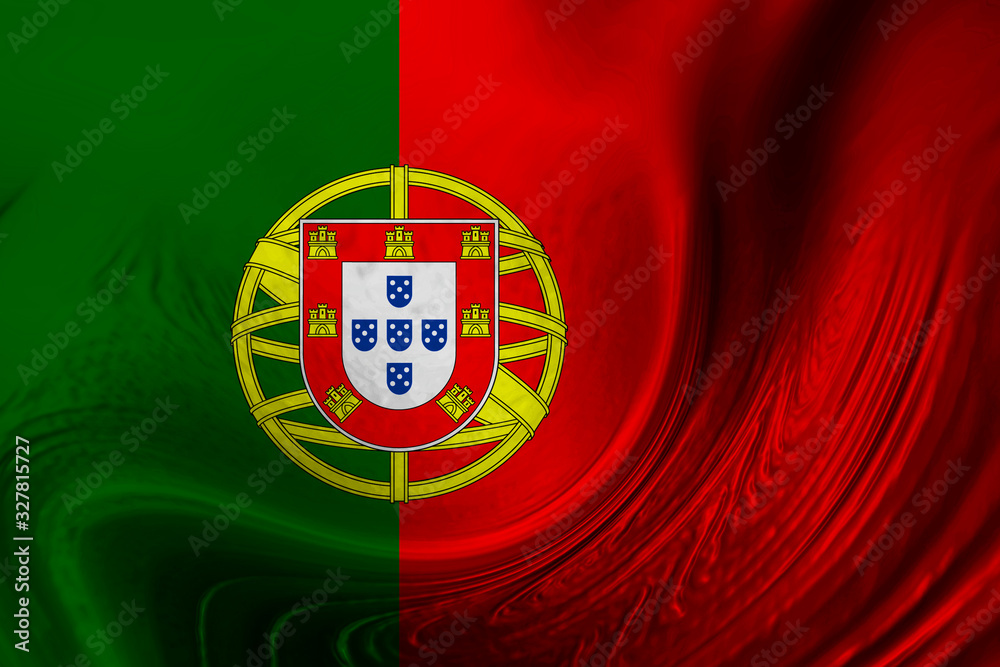 Portugal flag background with waves