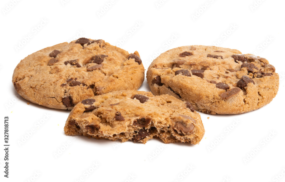 cookies with chocolate drops isolated cookies with chocolate drops isolated