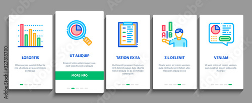 Statistician Assistant Onboarding Mobile App Page Screen Vector. Statistician Research And Document File, Web Site On Computer Screen And Cloud Storage Linear Pictograms. Color Contour Illustrations