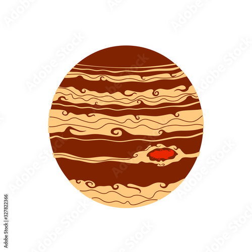 Jupiter is the fifth planet of the solar system. vector