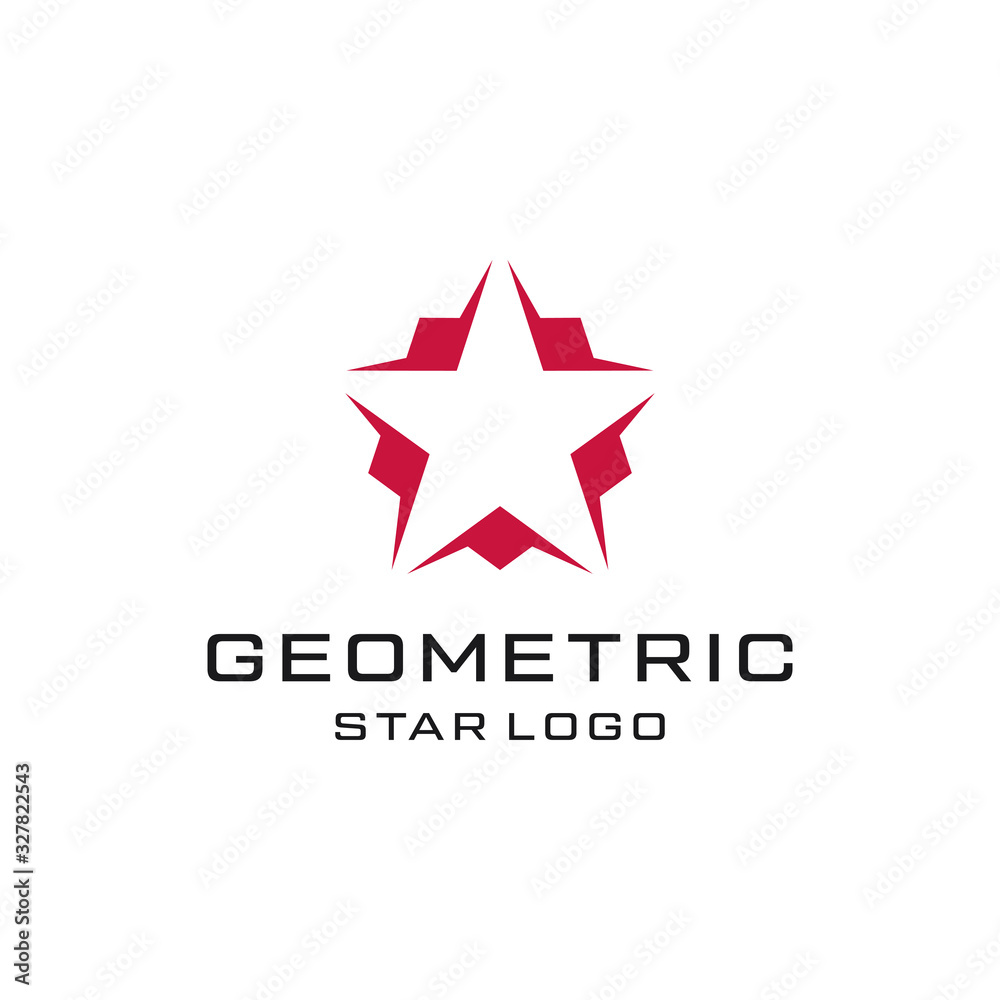 abstract star symbol line art style logo design vector template