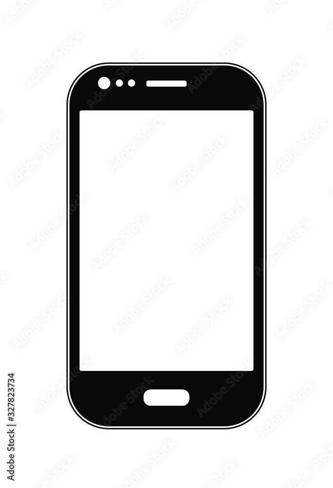 touch screen smartphone ilustration, icon flat design black and white touch screen smartphone ilustration, icon flat design black and white