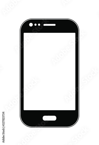 touch screen smartphone ilustration, icon flat design black and white