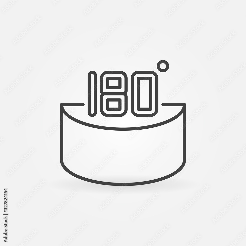 180 degrees vector concept simple icon or sign in thin line style 180 degrees vector concept simple icon or sign in thin line style
