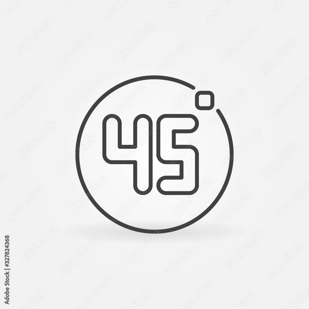 45 degrees vector concept minimal icon or logo in thin line style 45 degrees vector concept minimal icon or logo in thin line style