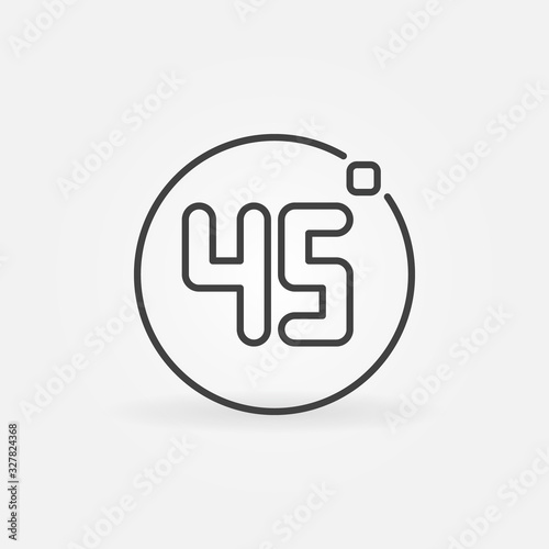 45 degrees vector concept minimal icon or logo in thin line style
