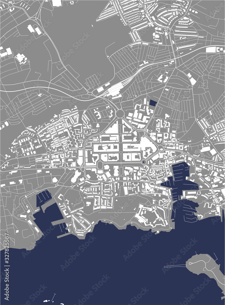 map of the city of Plymouth, Devon, South West England, England, UK map of the city of Plymouth, Devon, South West England, England, UK