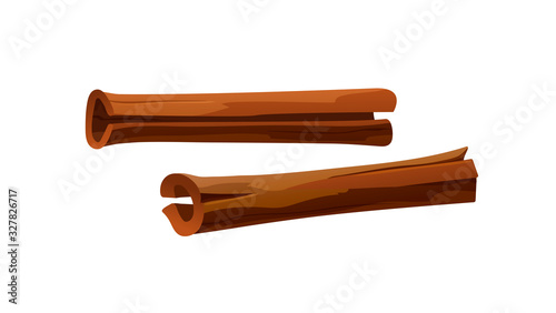 Cinnamon sticks in cartoon style, vector clip-art