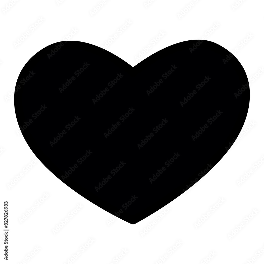 Black heart. Card suit. Vector flat image. Black heart. Card suit. Vector flat image.