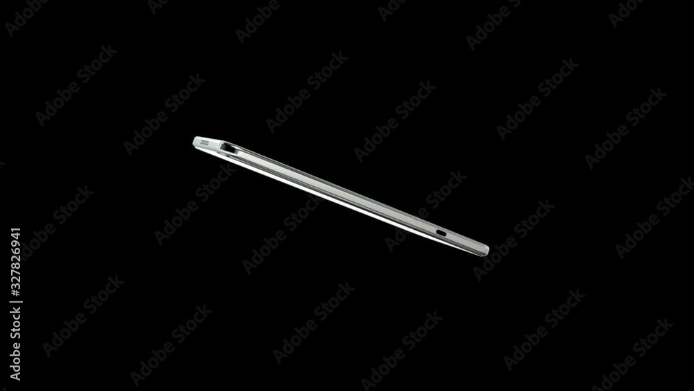 Presentation of a modern phone. The concept of a stylish phone on a dark screen. Presentation of a modern phone. The concept of a stylish phone on a dark screen.