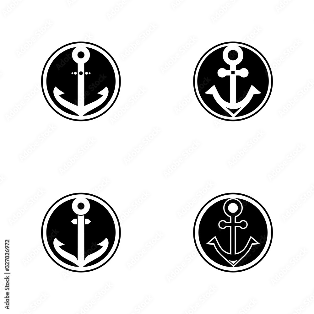 Anchor icon Logo Template vector illustration