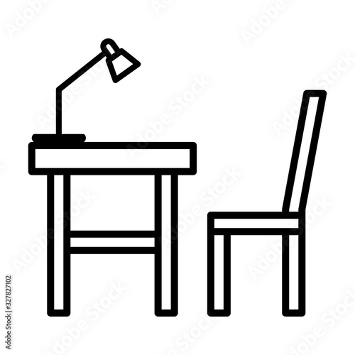 Study table icon vector sign and symbol