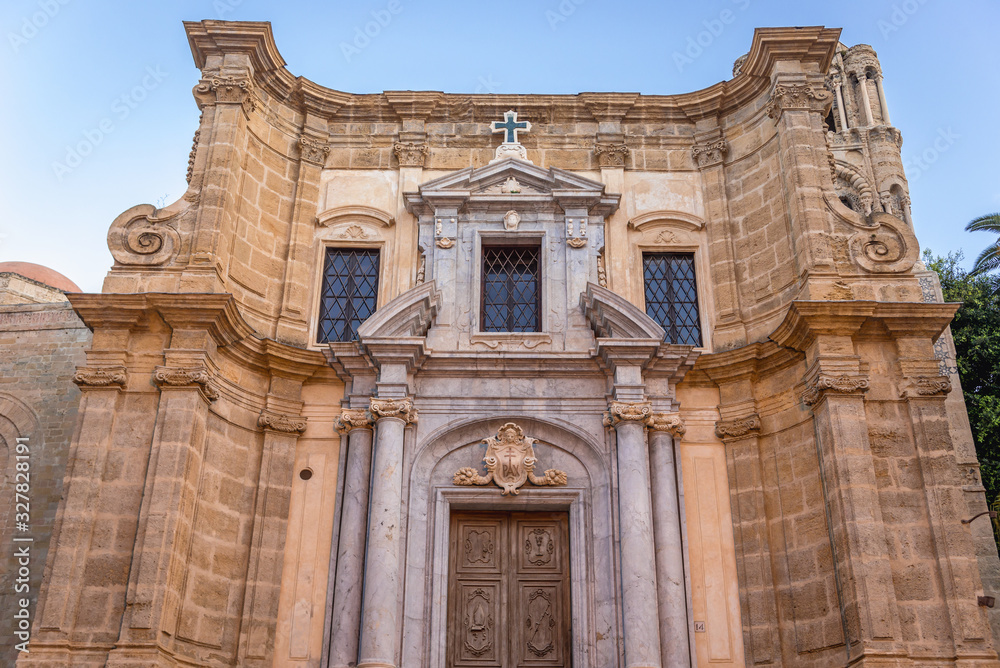 Frontage of Martorana Church in Palermo, Sicily Island in Italy