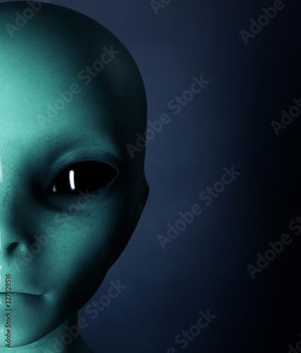 Foto Alien,Woman from the outside world,3d rendering
