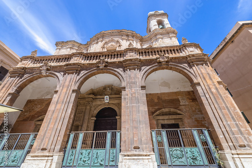 St Lawrence the Martyr Roman Catholic Cathedral in historic part of Trapani city, Sicily Island in Italy
