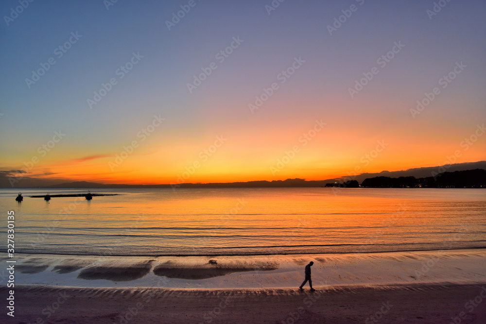 材木座海岸夕景