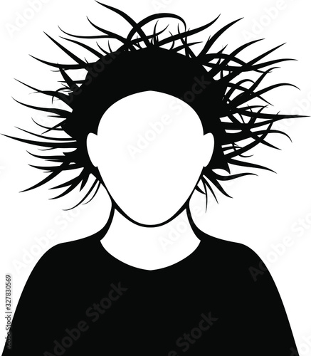 Static electricy hair icon, vector