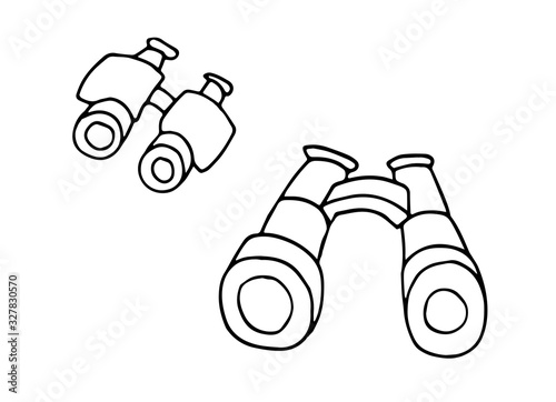 Binoculars hand drawn outline doodle icon.