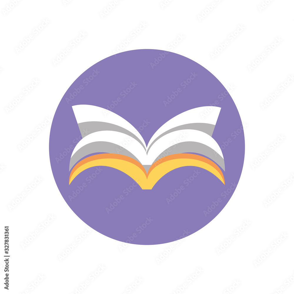opened book icon, colorful block style opened book icon, colorful block style
