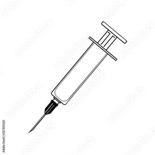 Syringe icon isolated on a white background. EPS10