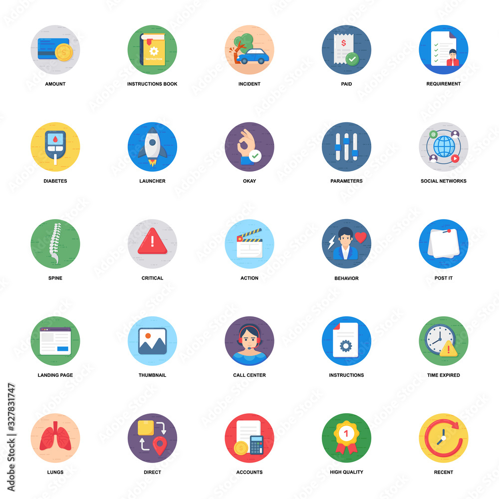 Business Flat Rounded Icons Pack Business Flat Rounded Icons Pack