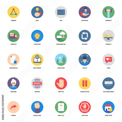 Compact of Flat Rounded Icons 