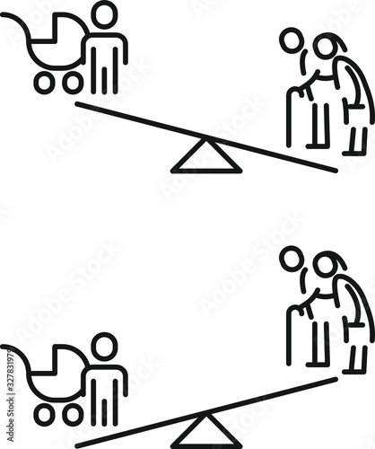 Population aging icon
