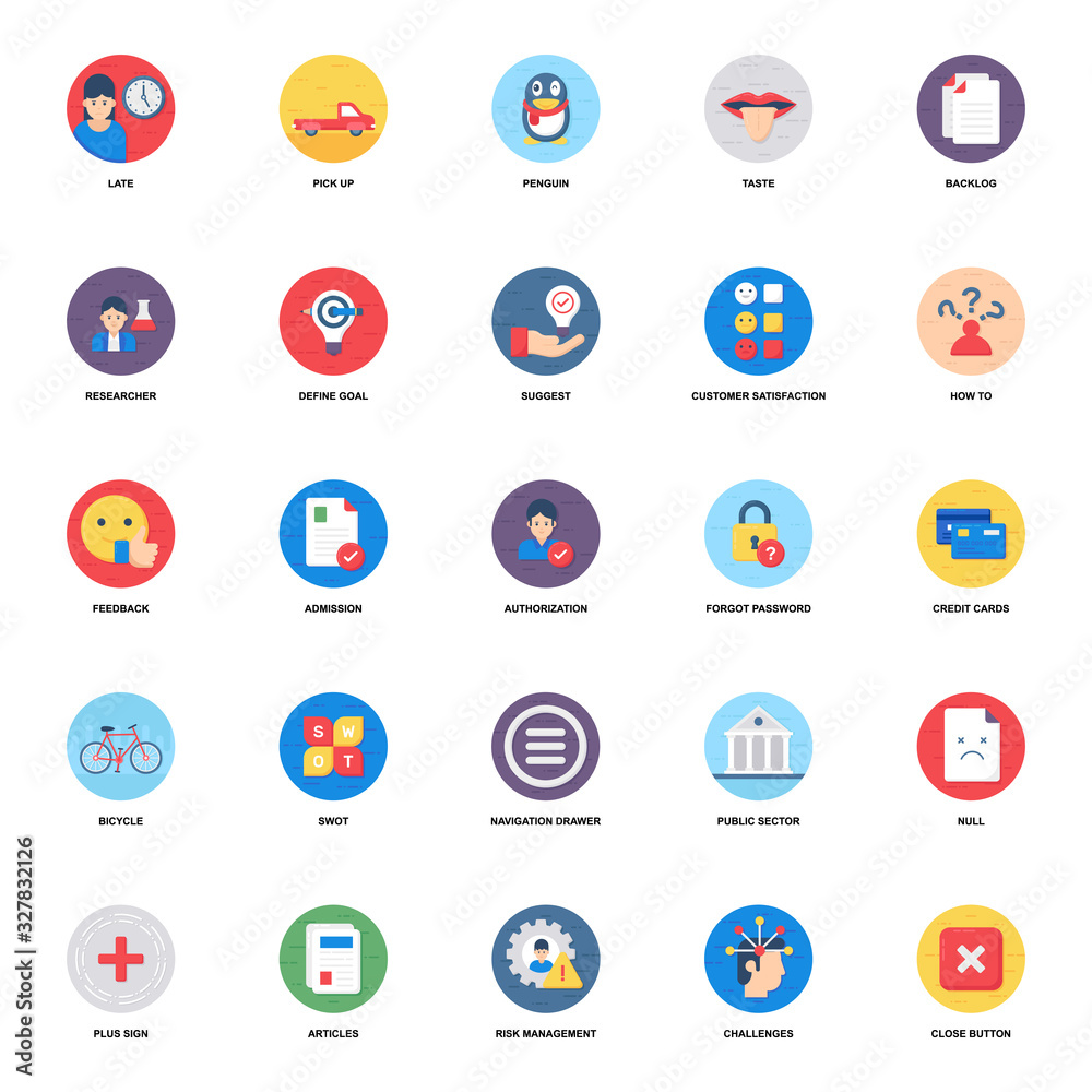  Customer Satisfaction Flat Rounded Icons 