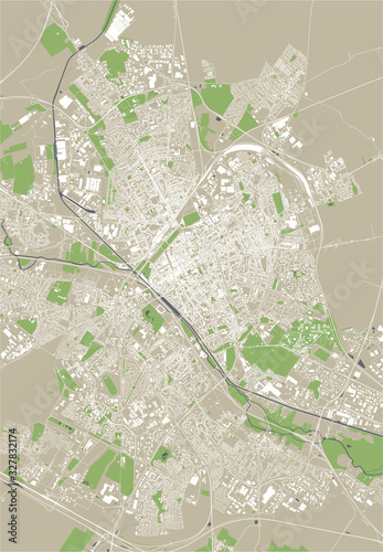 map of the city of Reims, Marne, Grand Est, France photo