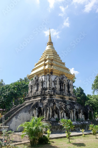 Elephant Pagoda in Wat Chiang Man, Chiang Mai Thailand