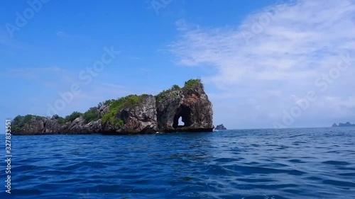 The rocky island channel shaped like a heart is Talu island in Mu Ko Chumphon National Park, The best places a diving trip in Chumphon Thailand photo