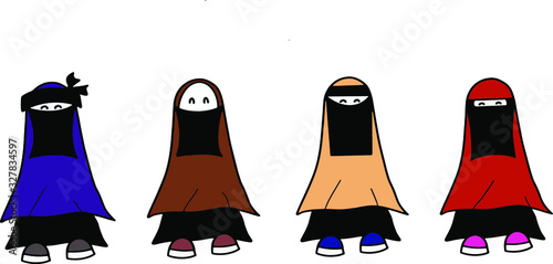 set bundle cute woman muslim using niqab